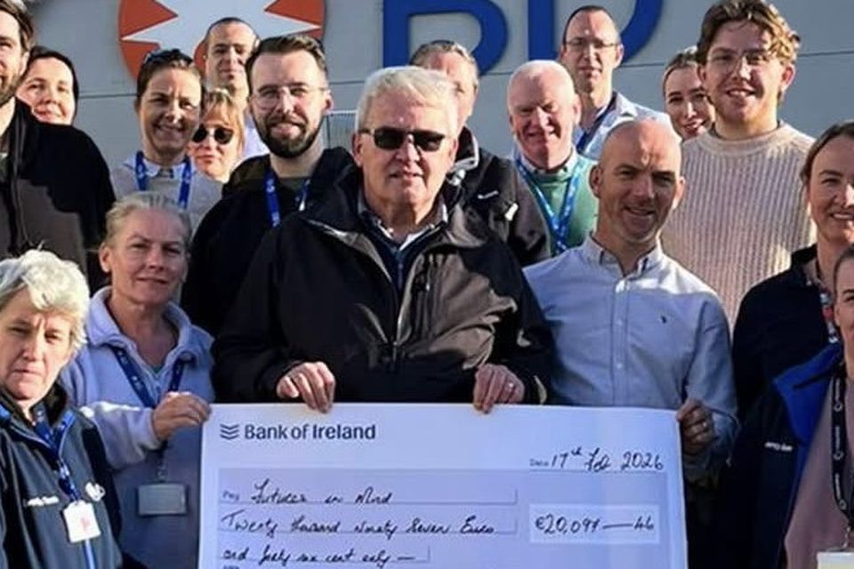 Employees of BD Enniscorthy presented the cheque to Futures in Mind.