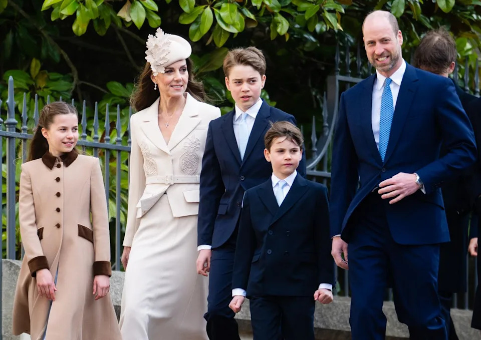 Princess Charlotte, Kate Middleton, Prince George, Prince Louis, and Prince William on Easter Sunday 2026Credit: Getty
