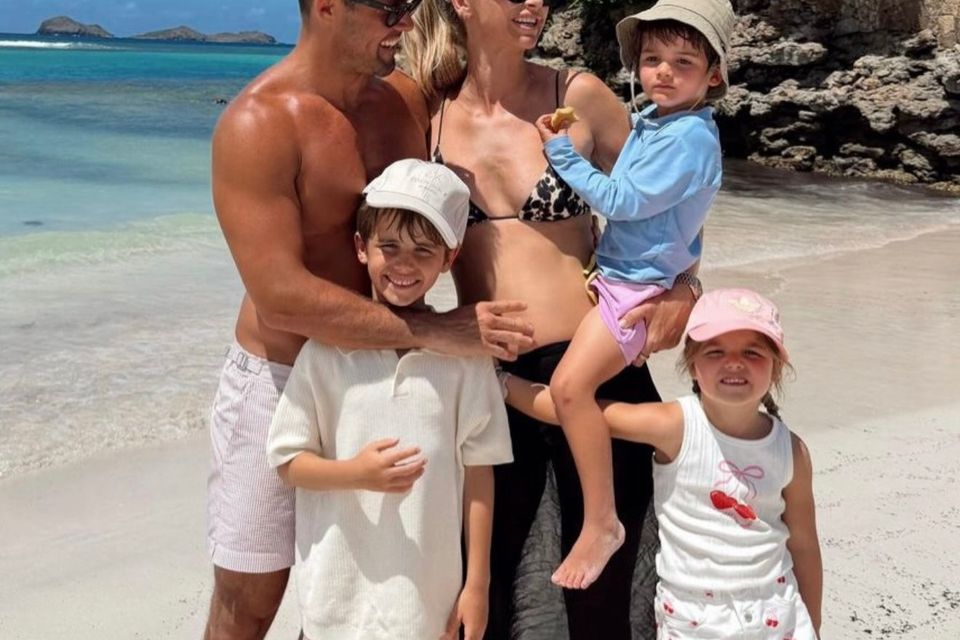 Spencer Matthews and Vogue Williams with their three children. Photo: Instagram/Vogue Williams