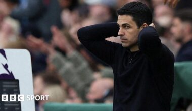 Mikel Arteta on touchline