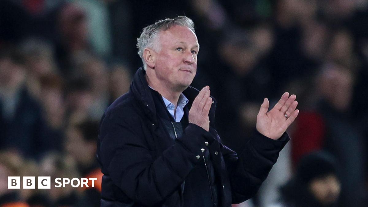 Michael O'Neill claps the fans