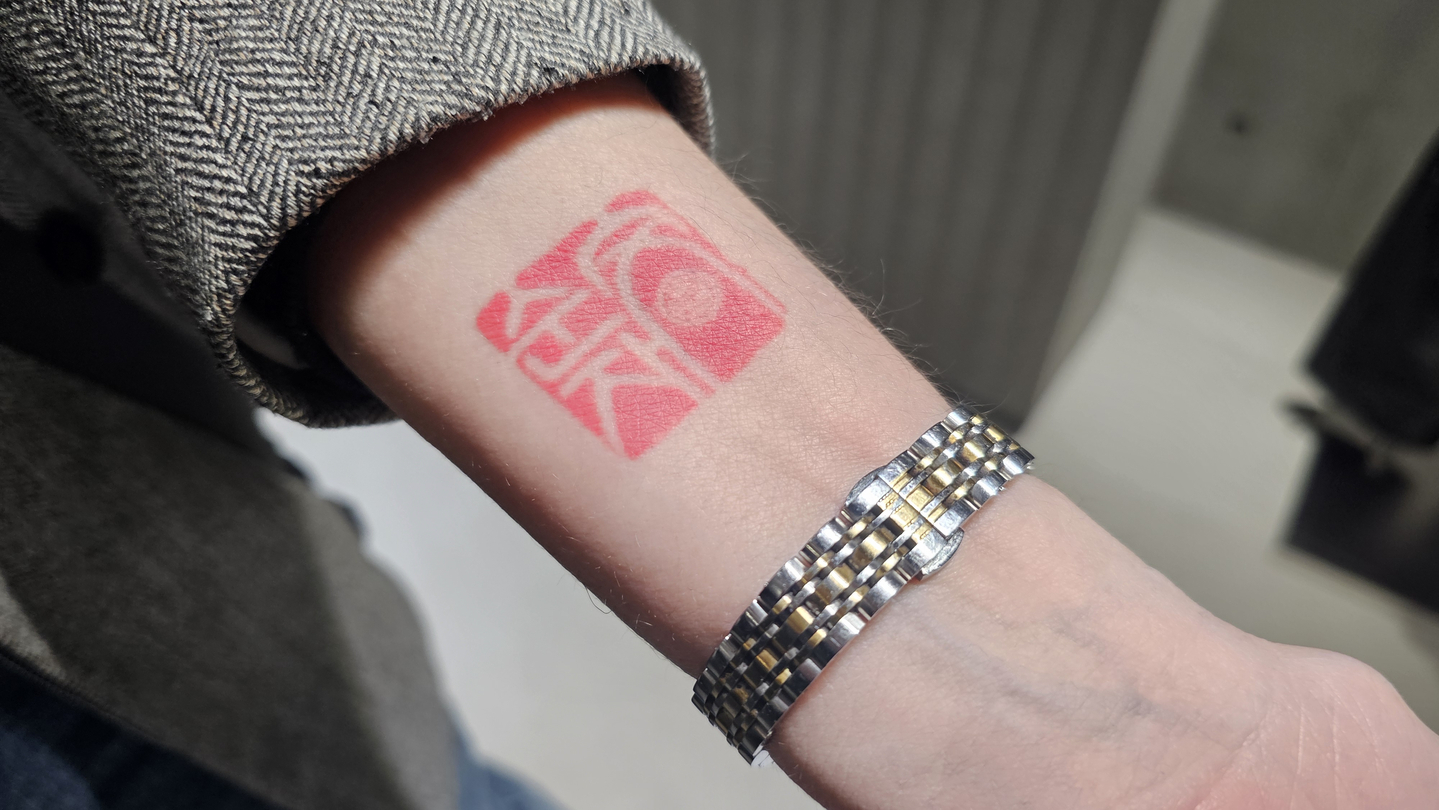 Kat Turner, a Korean American adoptee and BTS fan, shows a tattoo of her Korean name, Moon Soon-ja, which she got with her children as a family tribute. [SHIN HA-NEE]