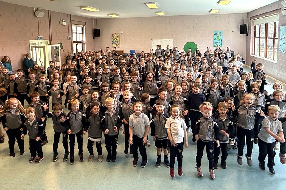 Students from Sacred Heart NS in Aughrim who have qualified for the Leinster final of the Ireland's Fittest School competition.