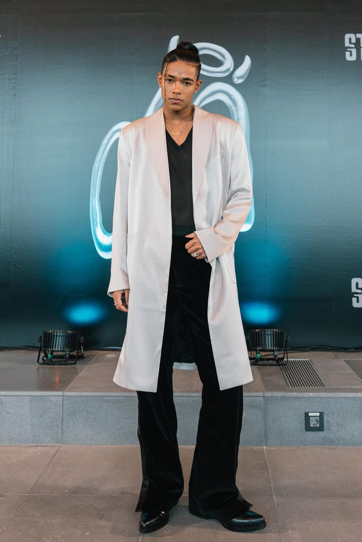 Kaue of SANTOS BRAVOS poses during a press event at HYBE headquarters in Seoul, Friday. Courtesy of HYBE Latin America