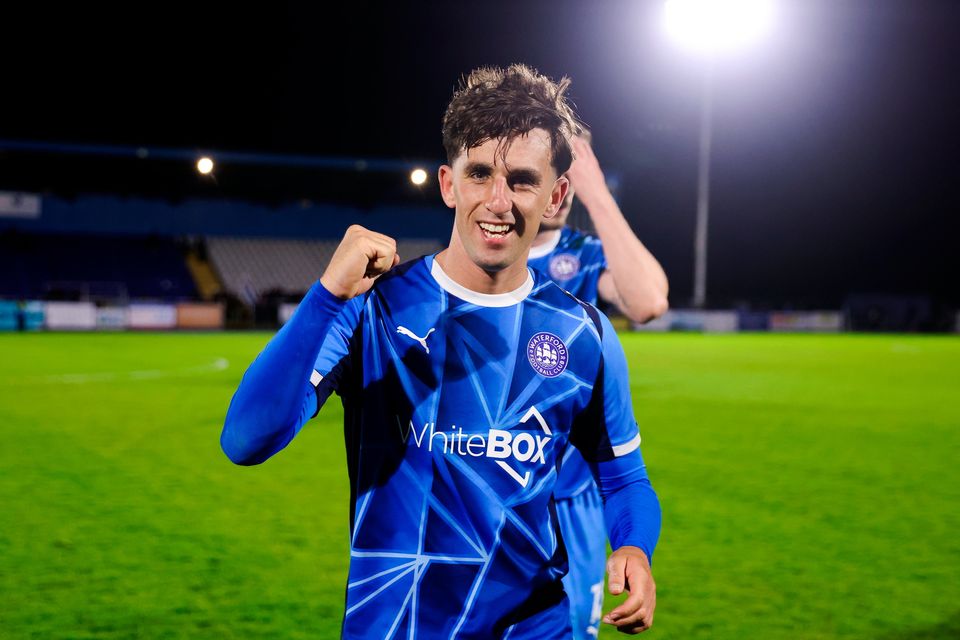 Dean McMenamy celebrates Waterford's win over Galway at the RSC. Photo: Michael P Ryan/Sportsfile