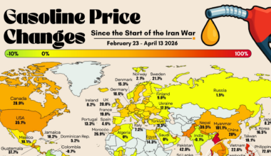 Gasoline Price Changes Since the Start of the Iran War