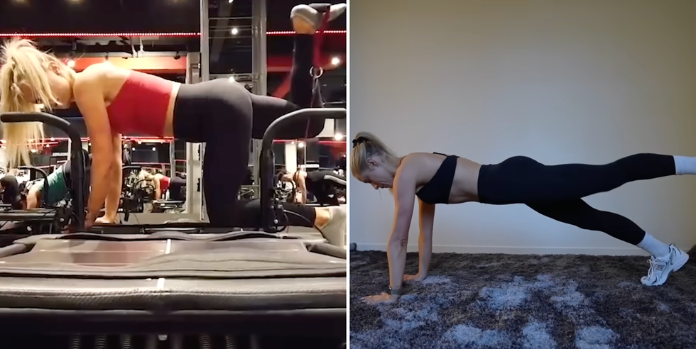 two fitness activities being performed in different environments