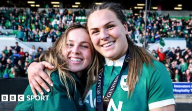 Scott Bemand and Erin King celebrate