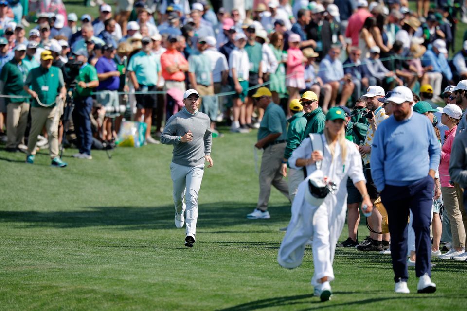 Golf - The Masters - Augusta National Golf Club, Augusta, Georgia, U.S. - April 8, 2026
Northern Ireland's Rory McIlroy during the par 3 contest REUTERS/Mike Blake
