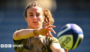 Emily Lane during Ireland's captain's run in Clermont