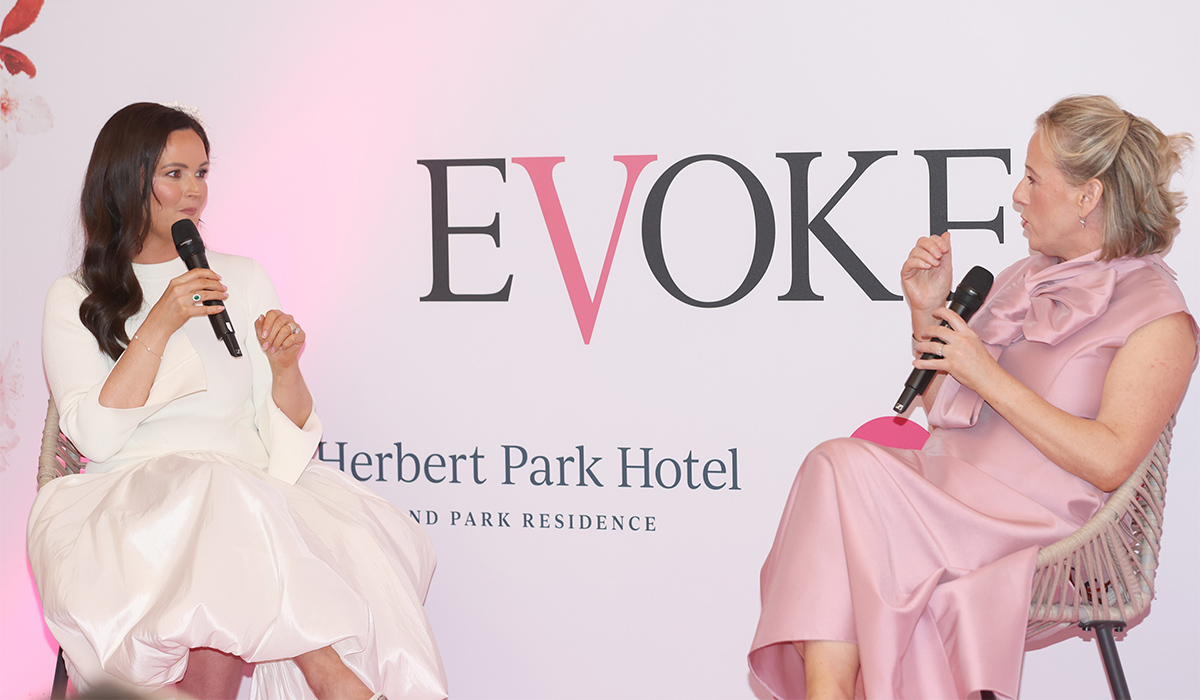 Jennifer Wrynne and Sybil Mulcahy at An Evening with EVOKE at the Herbert Park Hotel in Ballsbridge, Dublin. Pic: Brian McEvoy