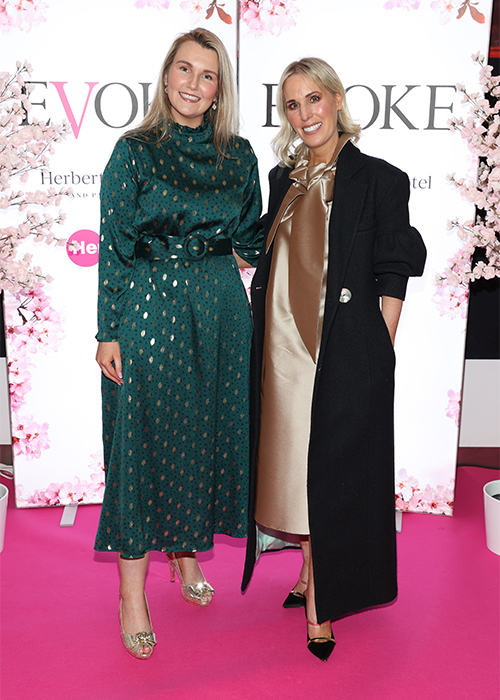 Erin O'Connell and Aine Purcell at An Evening with EVOKE at the Herbert Park Hotel in Ballsbridge, Dublin. Pic: Brian McEvoy