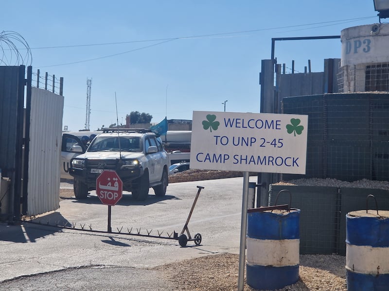 Camp Shamrock, Lebanon: A spokesman for the Defence Forces said all of the Irish troops in Lebanon were safe and accounted for. Photograph: Conor Gallagher