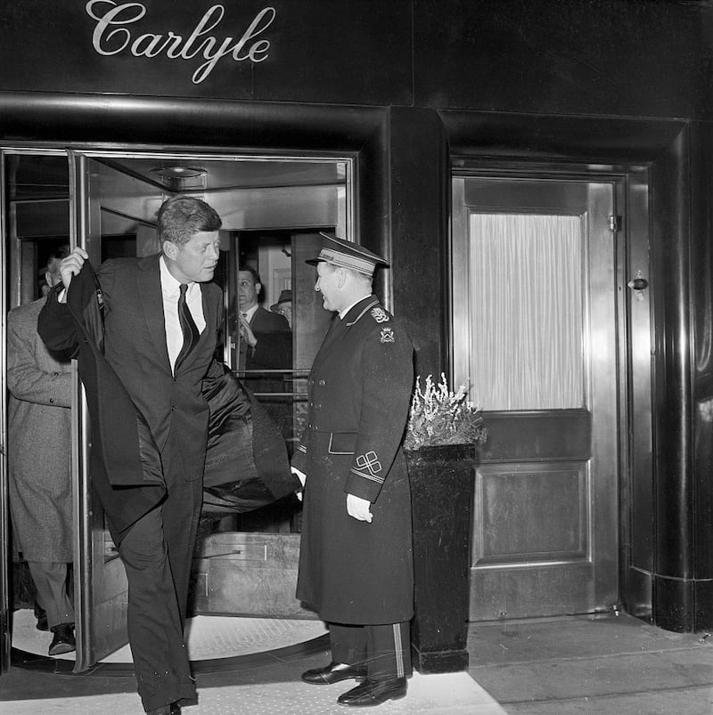 John F Kennedy leaving his headquarters at the Hotel Carlyle in New York. Photograph: Bettmann/Getty Images