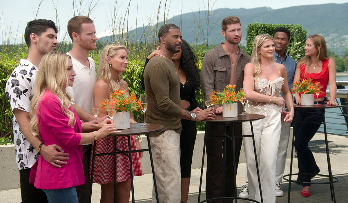 Logan Goodrid, Vanessa Drozda, John Merrill, Theresa Demaria, Jorge Sanchez, Vanelle Fenmou, Andrew Wheeler, Libby Vodicka, Derrick Fleming, Pfeifer Hill in Age of Attraction. Pic: Netflix