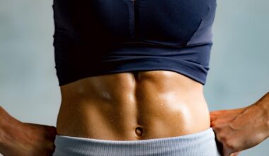 a photo of a woman with strong abs