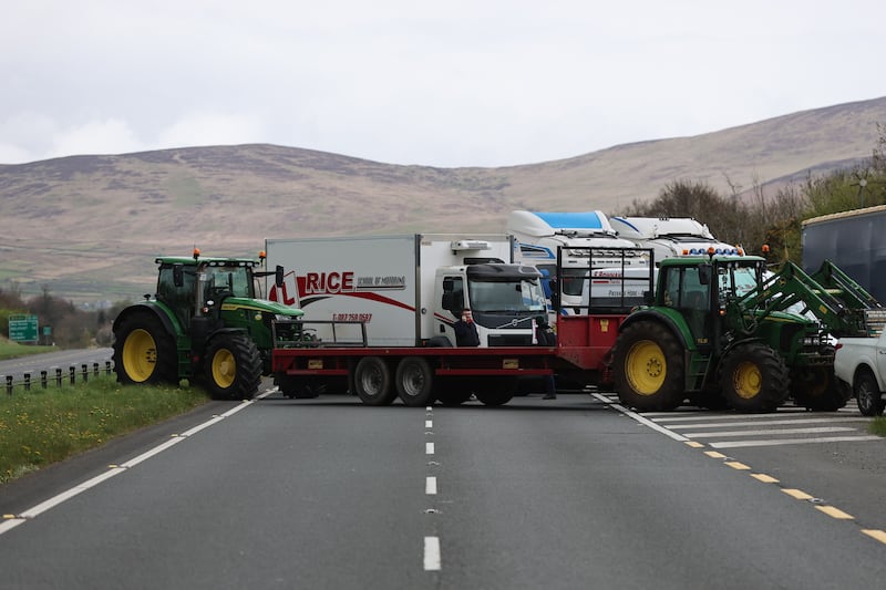 Vehicles take part on the third day of a National Fuel Protest