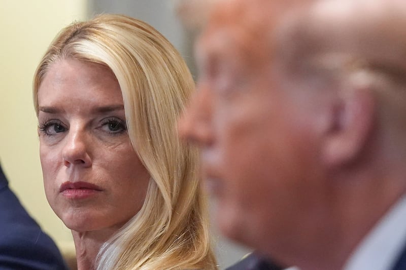 Pam Bondi with president Donald Trump. Photograph: Evan Vucci/AP