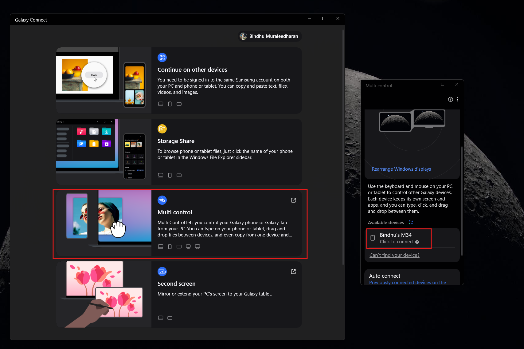 Enabling Multi control on Galaxy Connect
