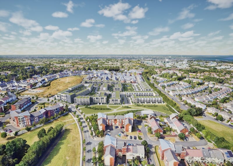 A computer-generated image of the approved Aiken's Village development