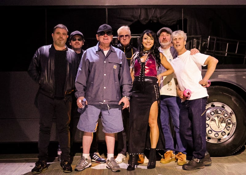 Shaun Ryder (third left) with Happy Mondays photographed this year, ahead of their latest tour.