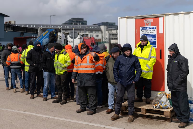 Fuel protesters blocking the oil depot at the port in Galway on April 11th. Photograph by Chris Maddaloni/The Irish Times 