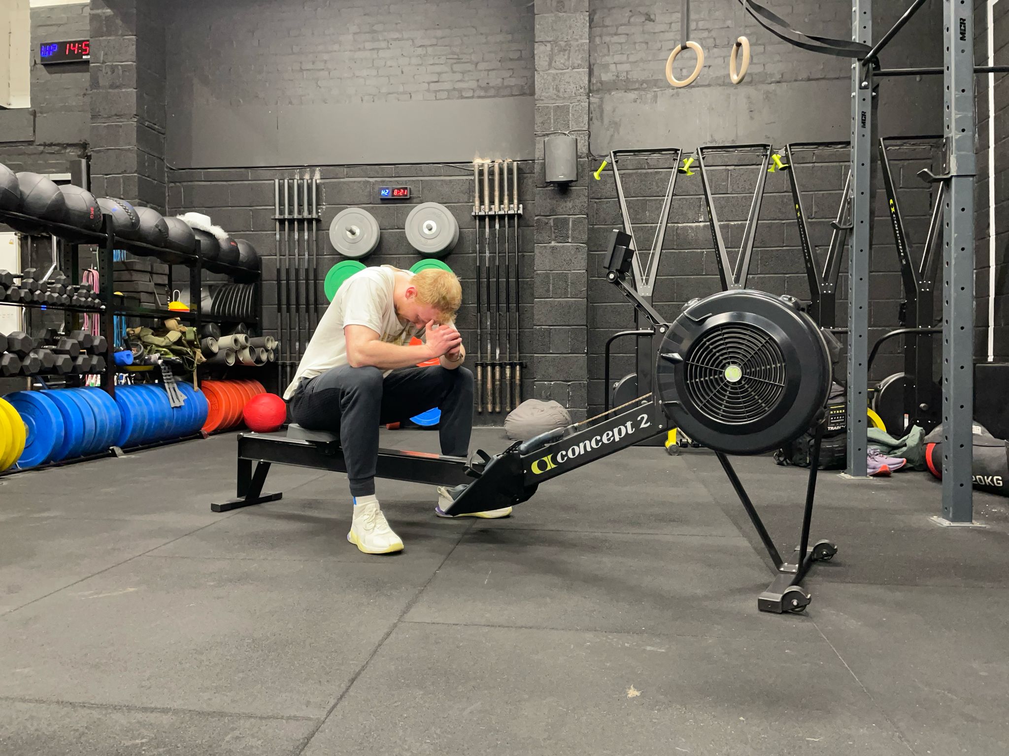 Fitness writer Harry Bullmore after trying Olympic silver medallist and world champion BMX rider Kieran Reilly's go-to rowing machine workout