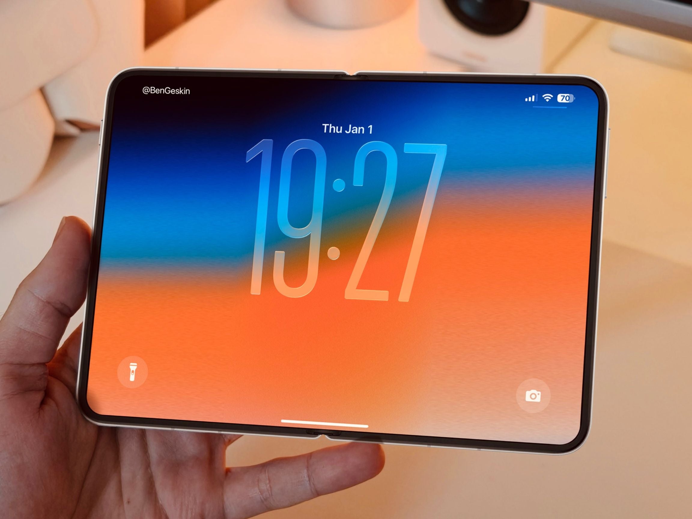 Realistic depiction of foldable iPhone