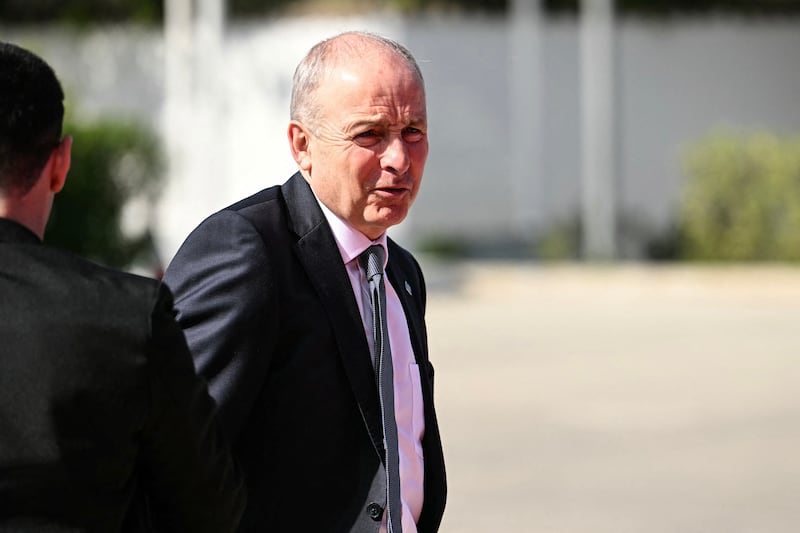 Taoiseach Micheál Martin arrives for an informal meeting of the European Council in Nicosia on Friday. Photograph by Nicolas Tucat/AFP via Getty Images