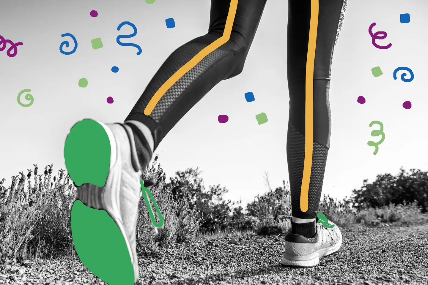 A woman running on a trail