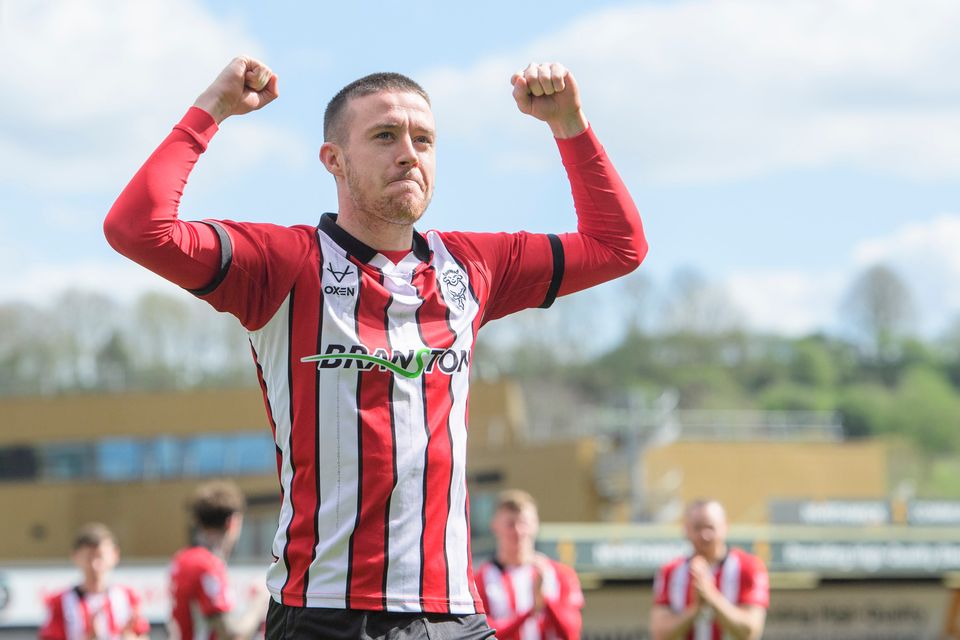 Jack Moylan of Lincoln City celebrates