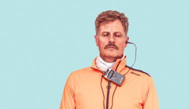 Simon Fellows wearing his tVNS device