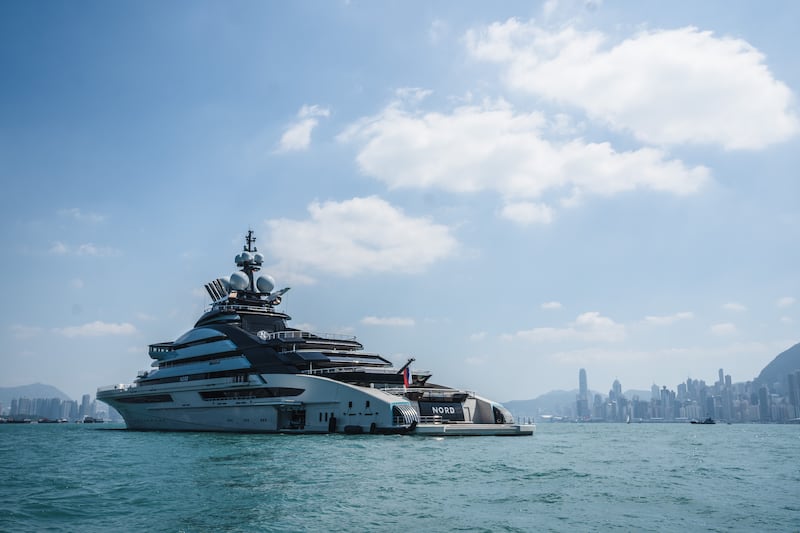 The Nord superyacht. Photograph: Lam Yik/Bloomberg via Getty Images