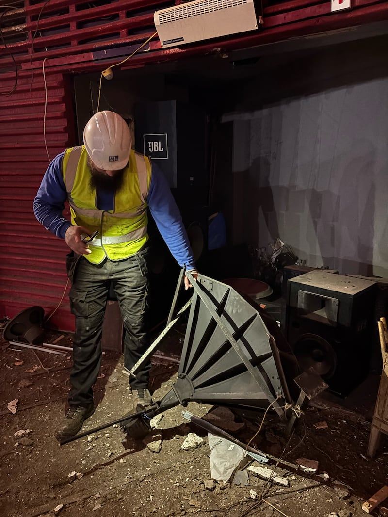 A speaker found during the refurbishment of the picture house in Belfast. Photograph: The Strand/PA Wire
