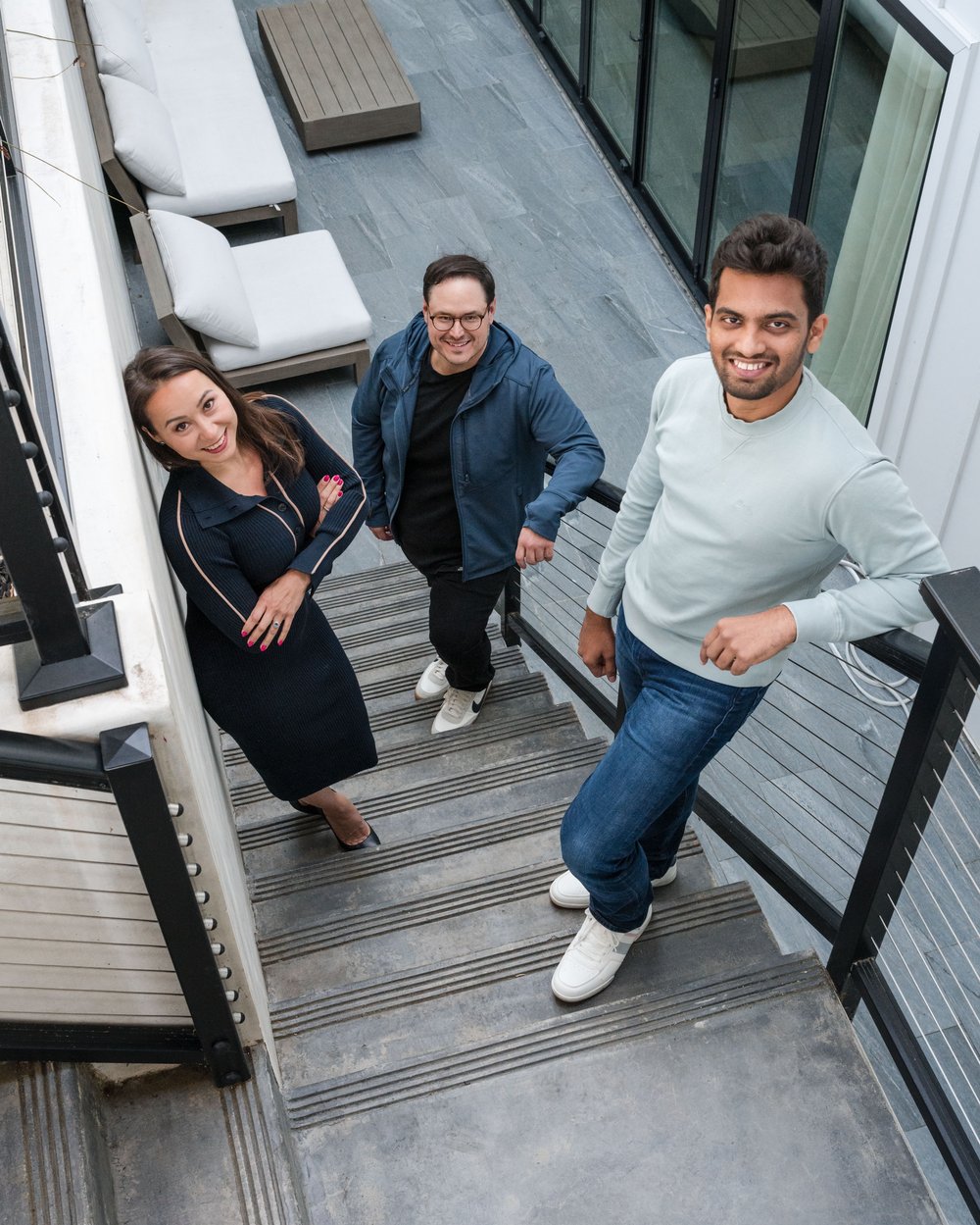 JustPaid co-founders, from left: Anelya Grant, Daniel Kivatinos and Vinay Pinnaka.