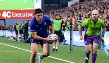 Leinster leapfrog Ulster in table after fending off late fight back by hosts – The Irish Times