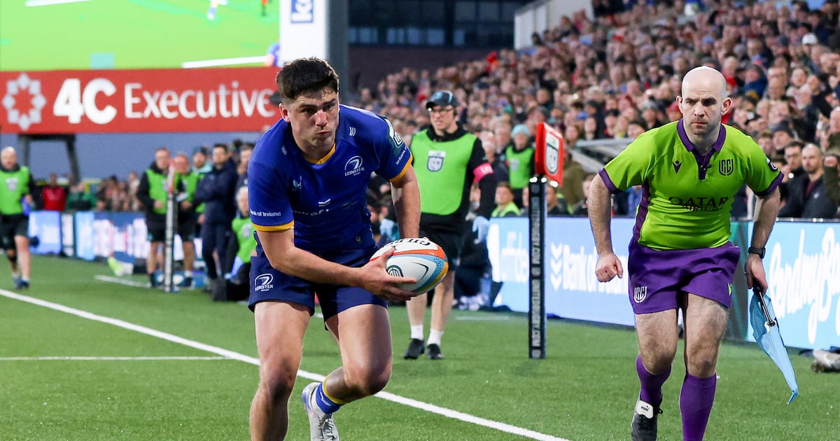 Leinster leapfrog Ulster in table after fending off late fight back by hosts – The Irish Times