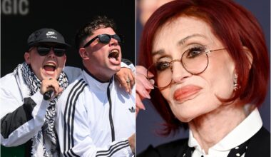 Rap group Kneecap reignites spat with Sharon Osbourne as she supports far-right Tommy Robinson rally