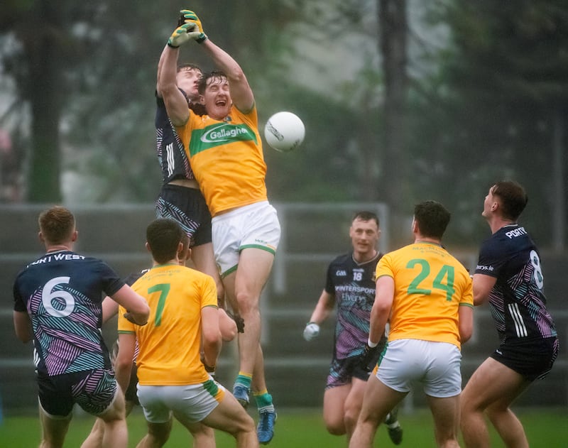 Leitrim’s Barry McNulty and Mayo’s Dylan Thornton in last year's Connacht semi-final. Photograph: Evan Logan/Inpho