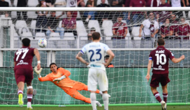 TURIN, ITALY - APRIL 26: Valentino Lazaro of Torino scores his team