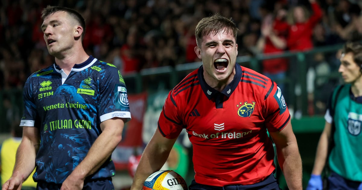 Munster survive Jack Crowley and Craig Casey yellows to take much-needed win in Benetton – The Irish Times