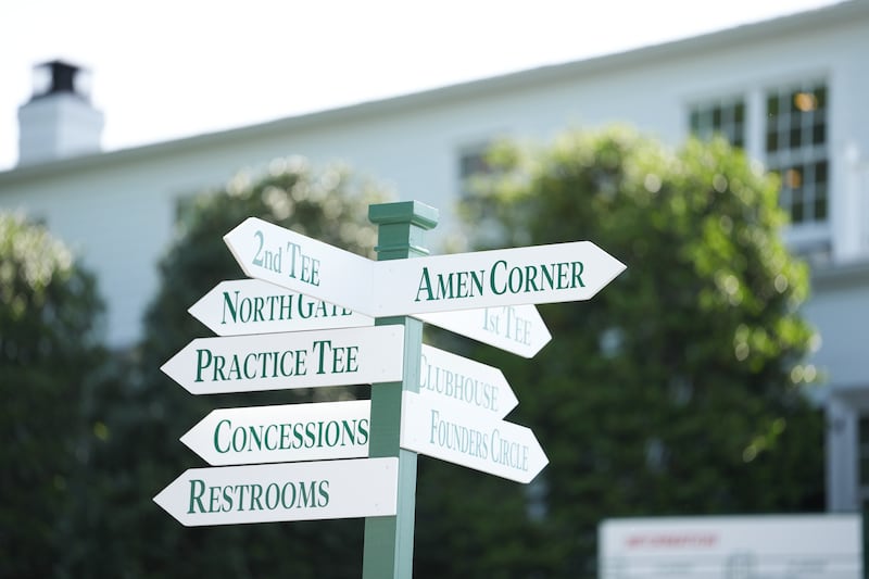 Signage at Augusta National Golf Club in Augusta, Georgia. Photograph: Ben Jared/PGA TOUR via Getty Images