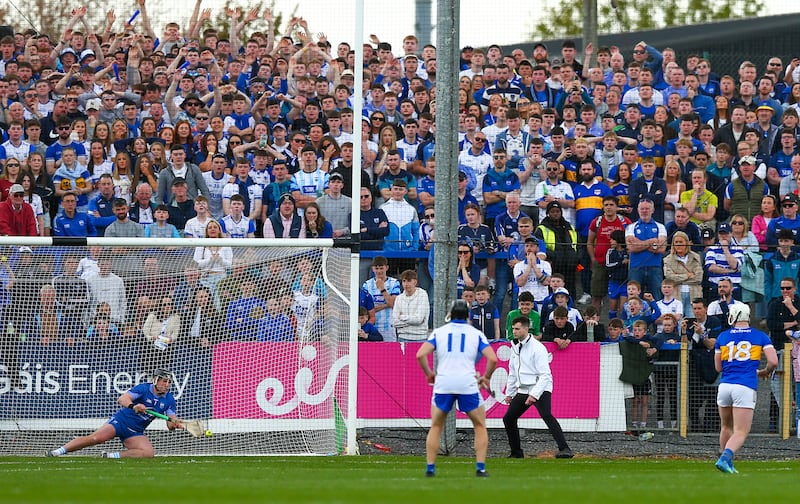 Waterford's Billy Nolan saves a penalty from Tipperary's Darragh McCarthy. Photograph: Inpho