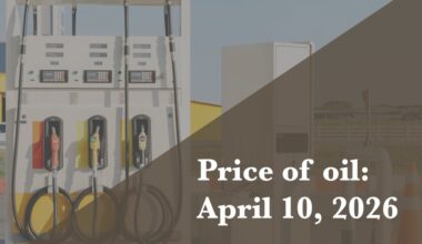 Current price of oil as of April 10, 2026