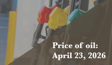 Current price of oil as of April 23, 2026