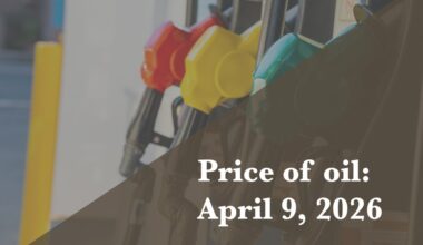 Current price of oil as of April 9, 2026