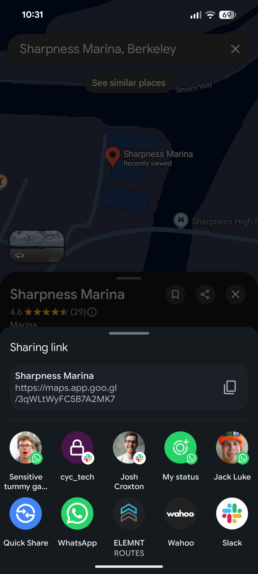 Screenshots of the Wahoo App