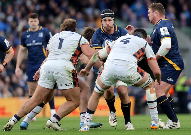 Leinster's Caelan Doris during last weekend's game against Edinburgh. Photograph: Bryan Keane/Inpho