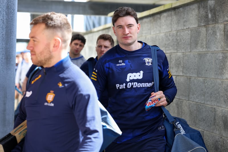 David Reidy and David Fitzgerald of Clare arrive at Cusack Park ahead of their clash with Waterford. Photograph: Natasha Barton/Inpho