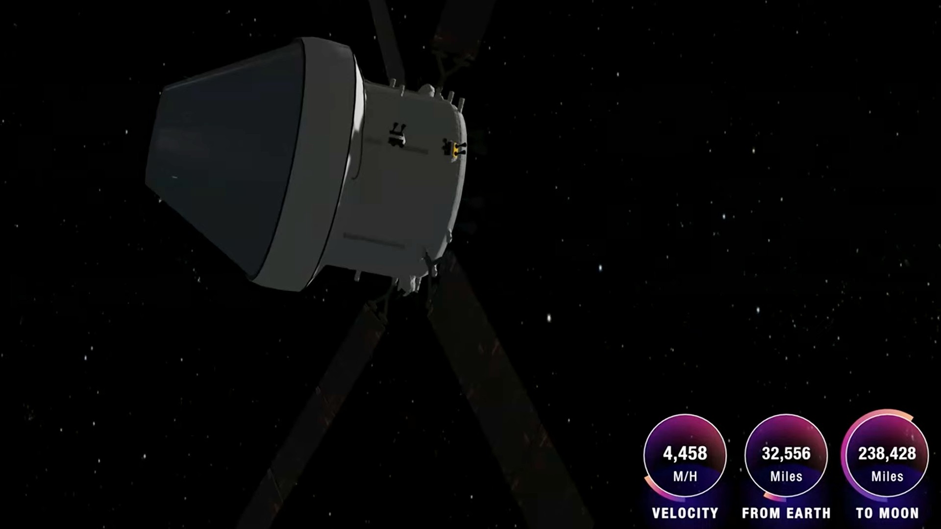 an illustration of a cone-shaped capsule on a starry background